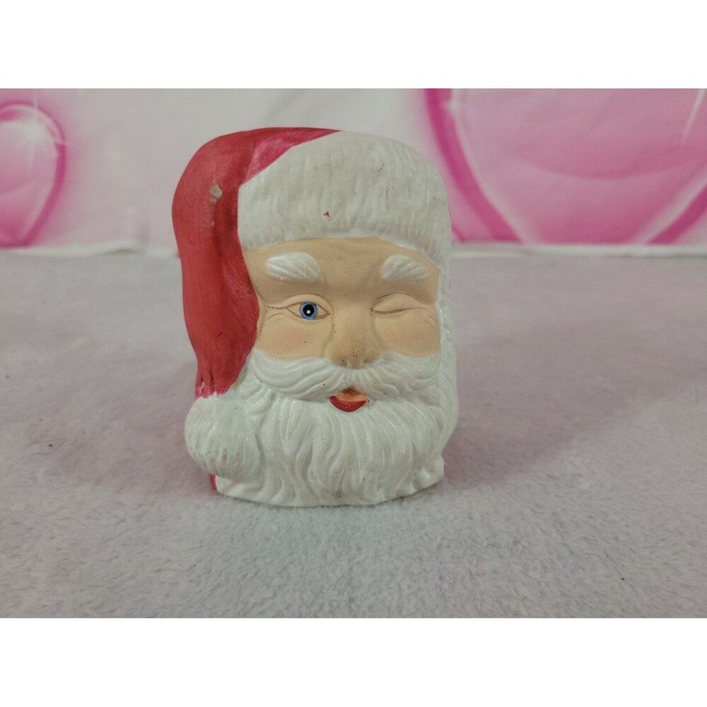 Vintage 1996 Loomco Products Winking Santa Claus Ceramic Vase Christmas Holiday